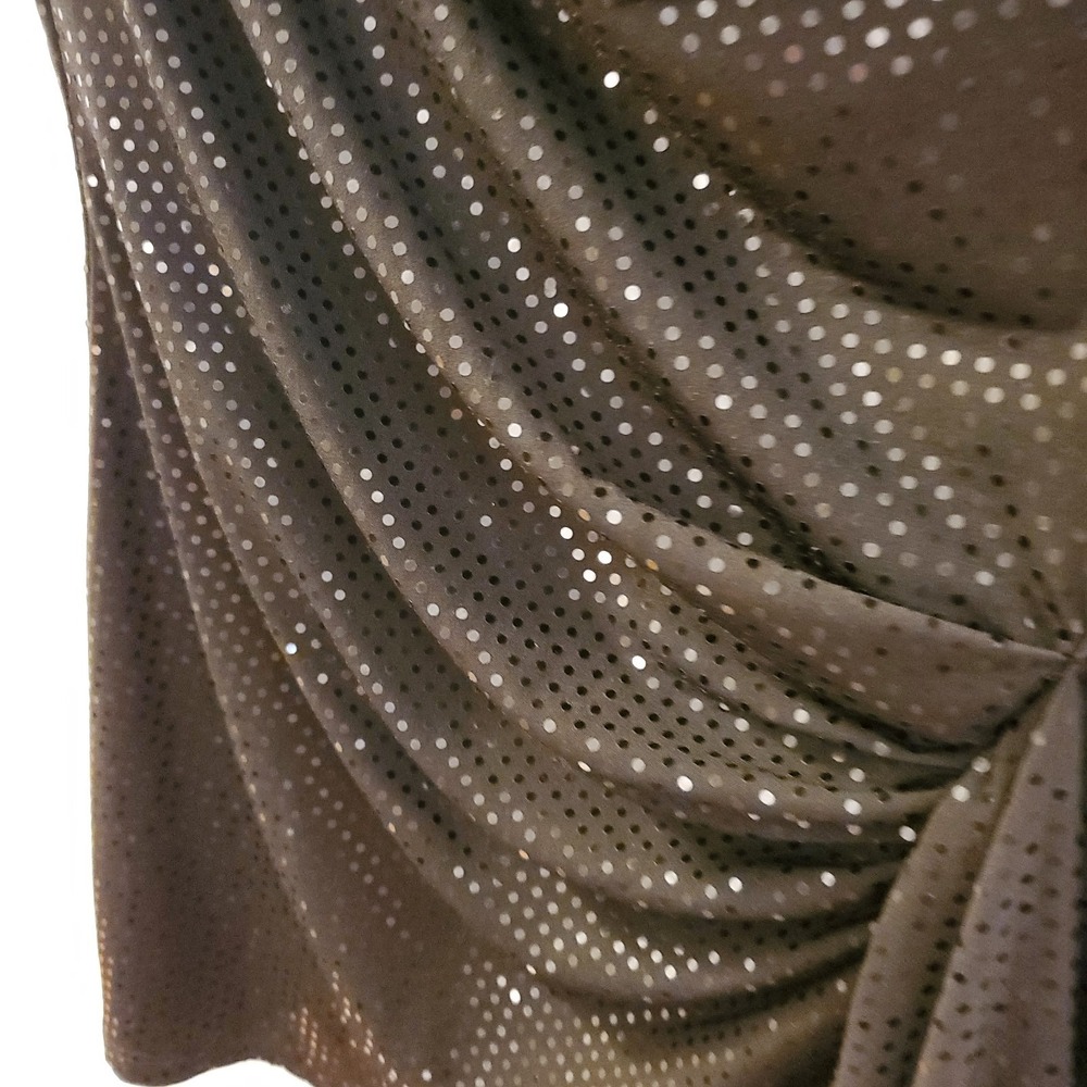 Vintage Cache‎ sz S black sparkle cowl neck top drape evening Party Y2K 90s Glam - Picture 2 of 12